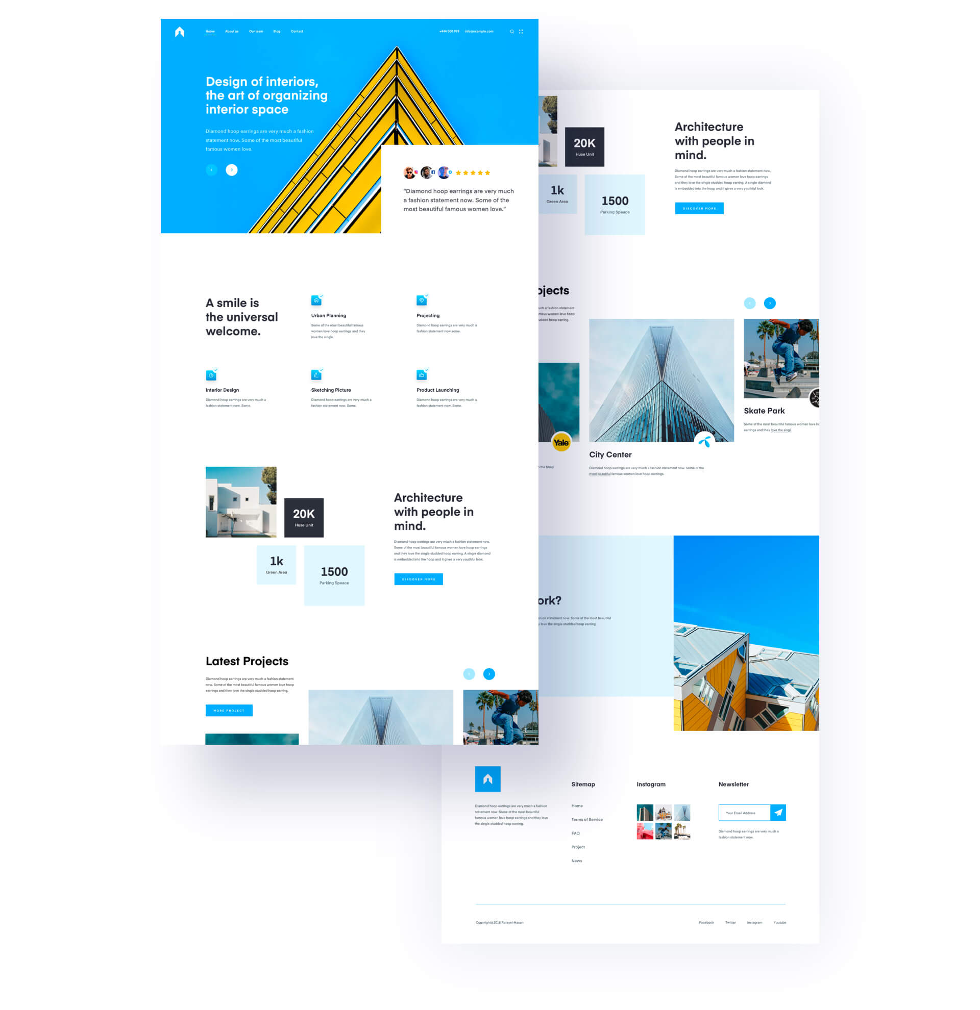 site vitrine WordPress design page accueil claire